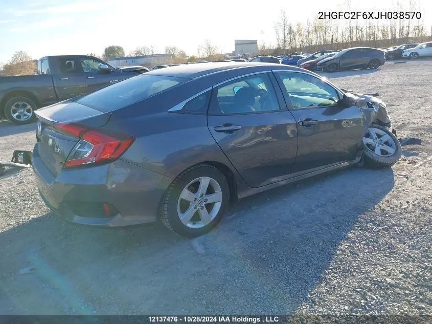 2018 Honda Civic Sedan VIN: 2HGFC2F6XJH038570 Lot: 12137476