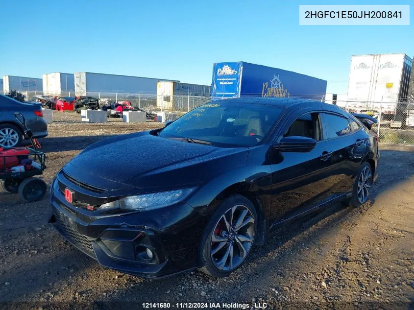 2018 Honda Civic Si Si VIN: 2HGFC1E50JH200841 Lot: 12141680