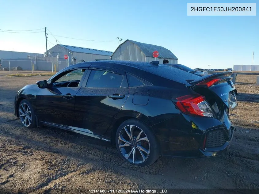 2018 Honda Civic Si Si VIN: 2HGFC1E50JH200841 Lot: 12141680