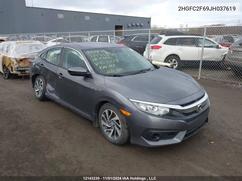 2018 Honda Civic Sedan VIN: 2HGFC2F69JH037619 Lot: 12143230