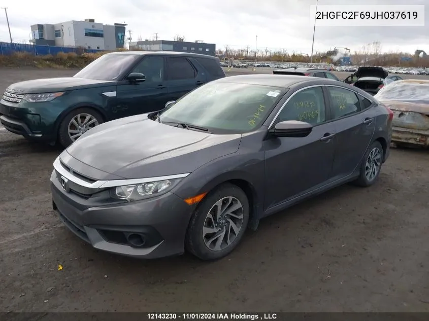 2018 Honda Civic Sedan VIN: 2HGFC2F69JH037619 Lot: 12143230