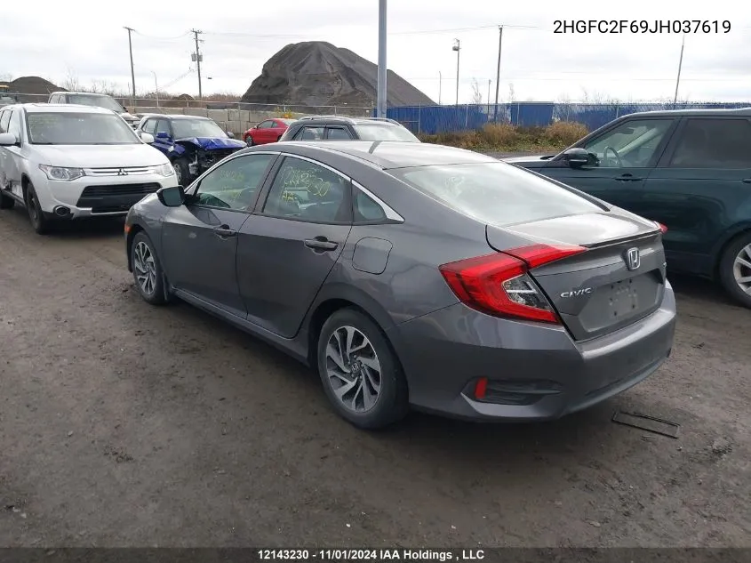 2018 Honda Civic Sedan VIN: 2HGFC2F69JH037619 Lot: 12143230