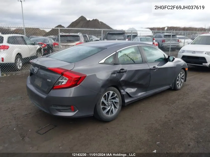 2018 Honda Civic Sedan VIN: 2HGFC2F69JH037619 Lot: 12143230