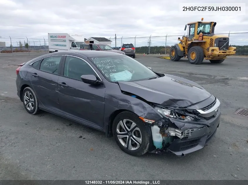 2018 Honda Civic Sedan VIN: 2HGFC2F59JH030001 Lot: 12148332