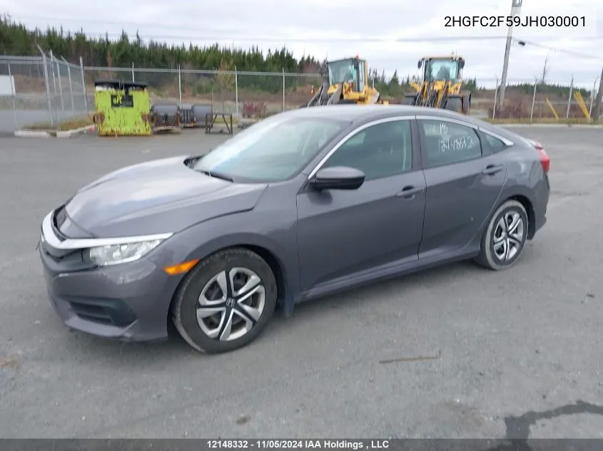 2018 Honda Civic Sedan VIN: 2HGFC2F59JH030001 Lot: 12148332