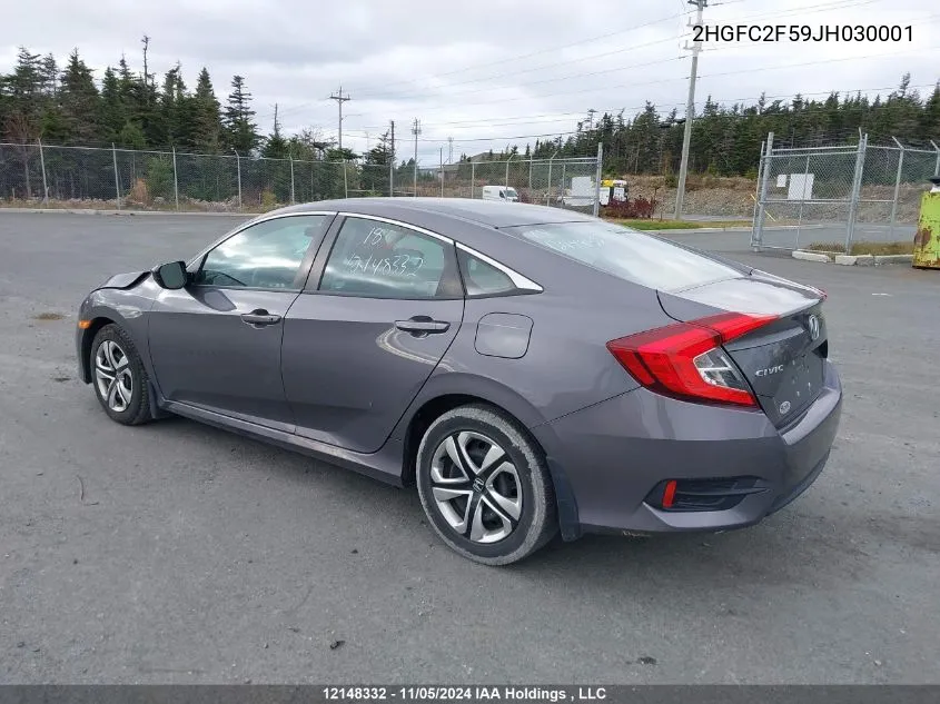 2018 Honda Civic Sedan VIN: 2HGFC2F59JH030001 Lot: 12148332