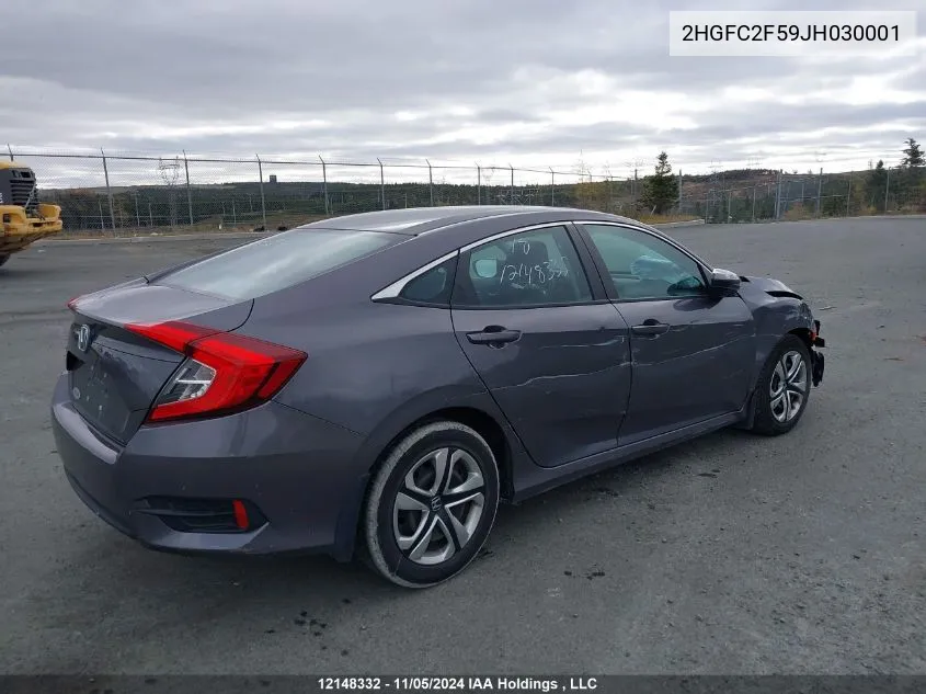 2018 Honda Civic Sedan VIN: 2HGFC2F59JH030001 Lot: 12148332