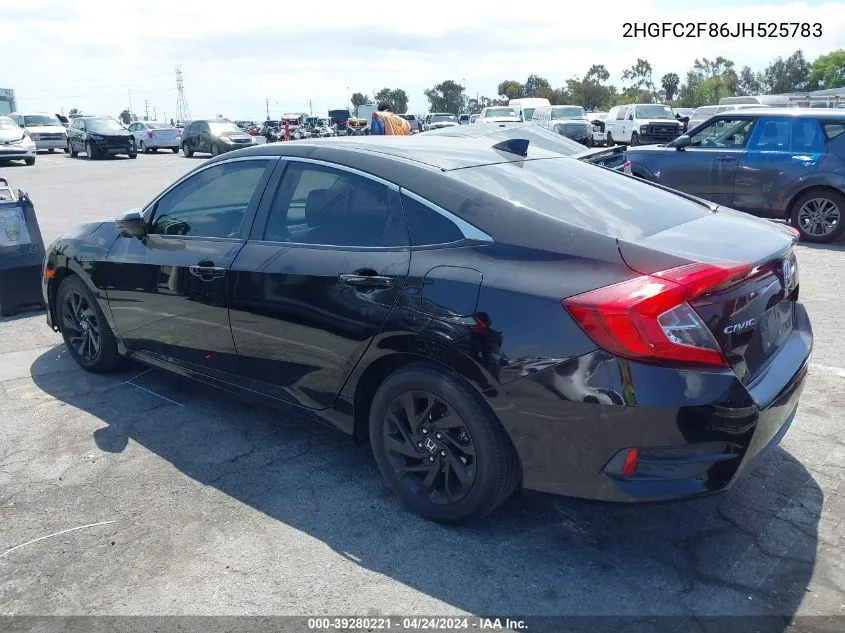 2HGFC2F86JH525783 2018 Honda Civic Ex