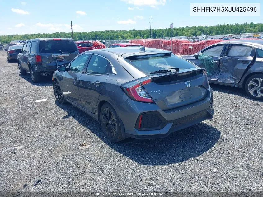 2018 Honda Civic Ex VIN: SHHFK7H5XJU425496 Lot: 39413568