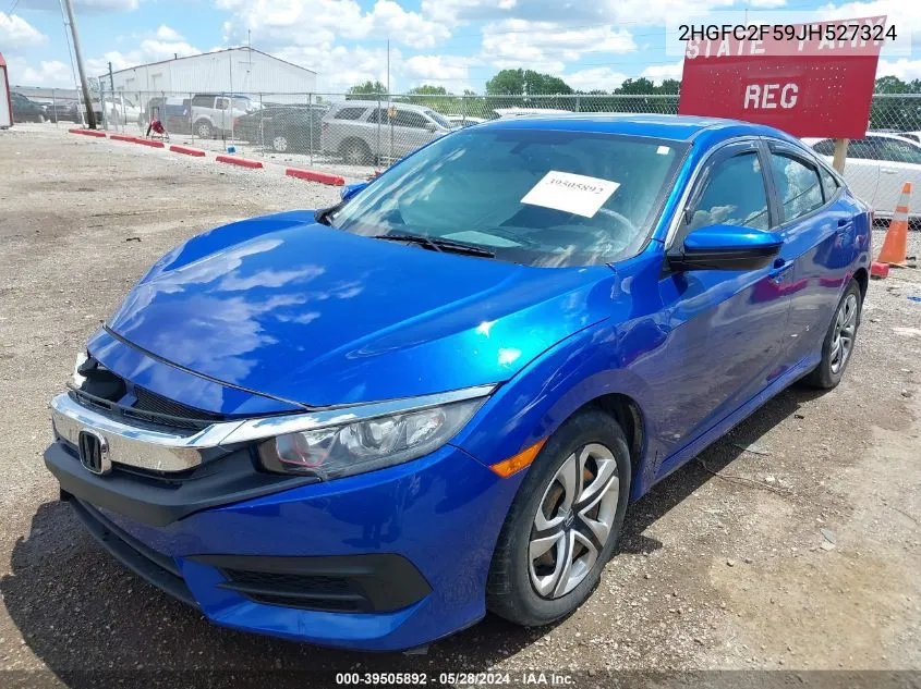 2018 Honda Civic Lx VIN: 2HGFC2F59JH527324 Lot: 39505892