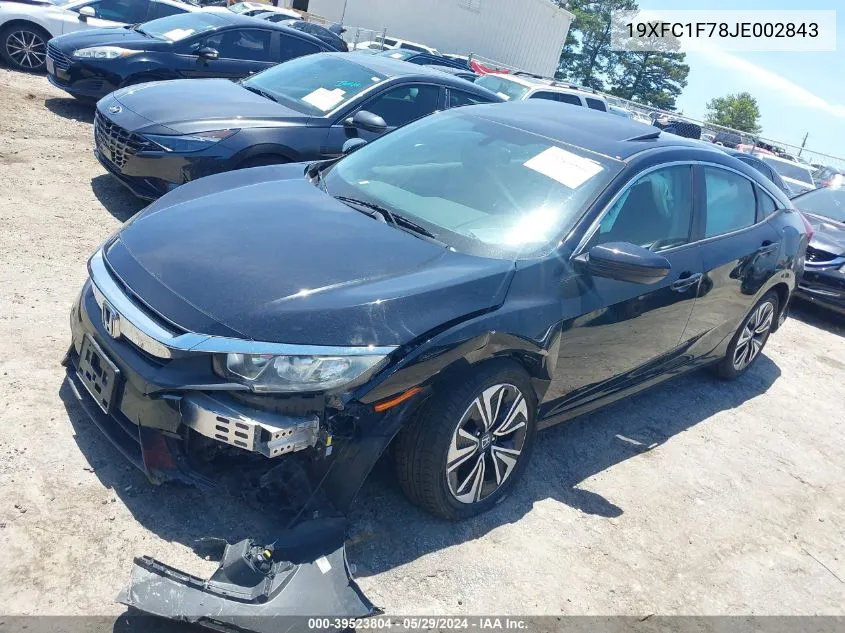 19XFC1F78JE002843 2018 Honda Civic Ex-L