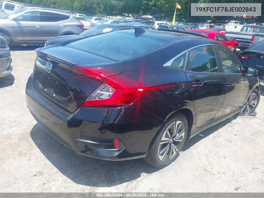 19XFC1F78JE002843 2018 Honda Civic Ex-L