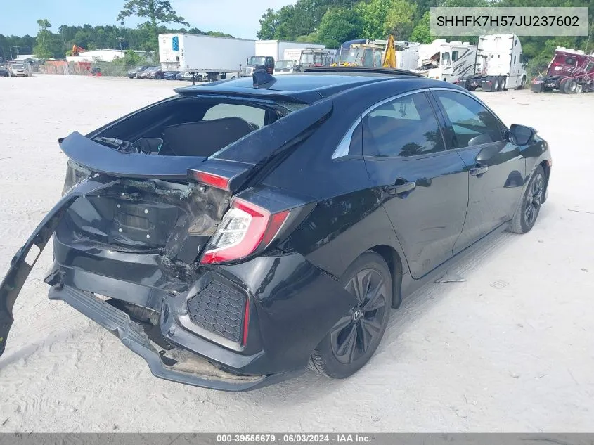 2018 Honda Civic Ex VIN: SHHFK7H57JU237602 Lot: 39555679