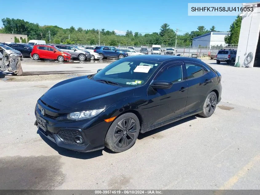 2018 Honda Civic Ex VIN: SHHFK7H58JU416053 Lot: 39574519