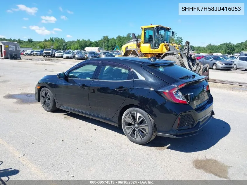 2018 Honda Civic Ex VIN: SHHFK7H58JU416053 Lot: 39574519