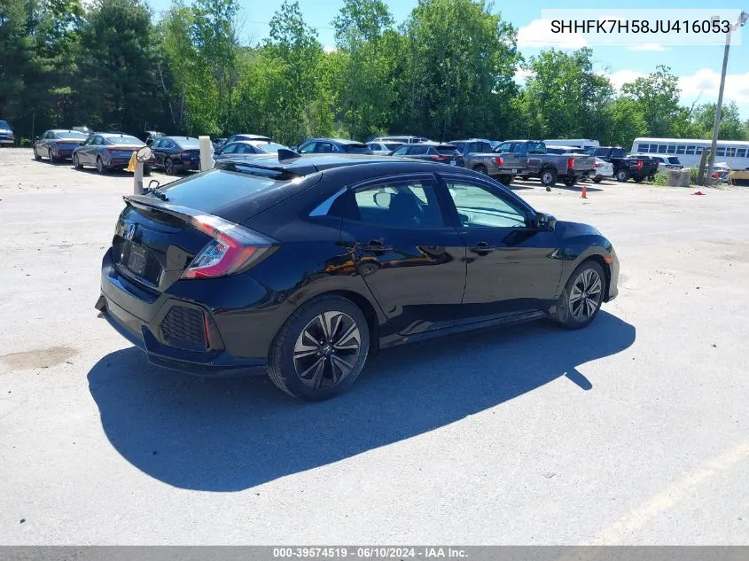 2018 Honda Civic Ex VIN: SHHFK7H58JU416053 Lot: 39574519