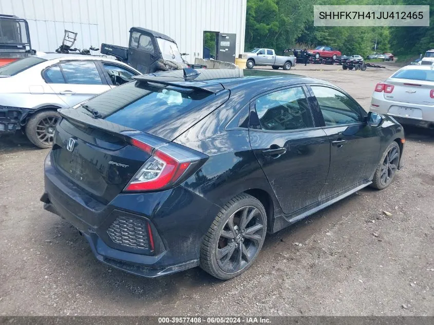 2018 Honda Civic Sport VIN: SHHFK7H41JU412465 Lot: 39577408