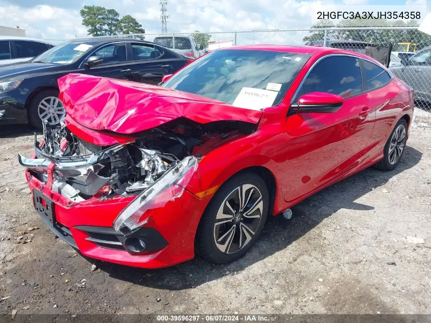 2018 Honda Civic Ex-T VIN: 2HGFC3A3XJH354358 Lot: 39596297