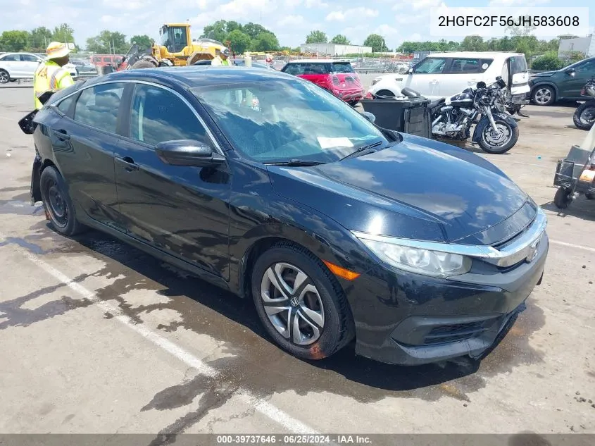 2018 Honda Civic Lx VIN: 2HGFC2F56JH583608 Lot: 39737646