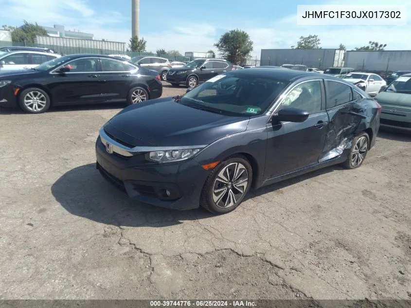 2018 Honda Civic Ex-T VIN: JHMFC1F30JX017302 Lot: 39744776