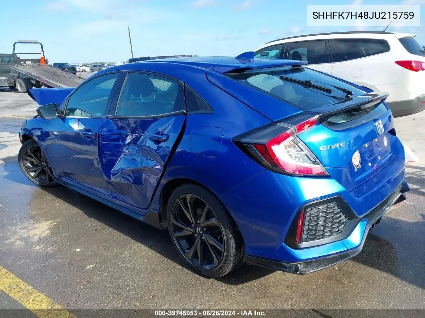 SHHFK7H48JU215759 2018 Honda Civic Sport