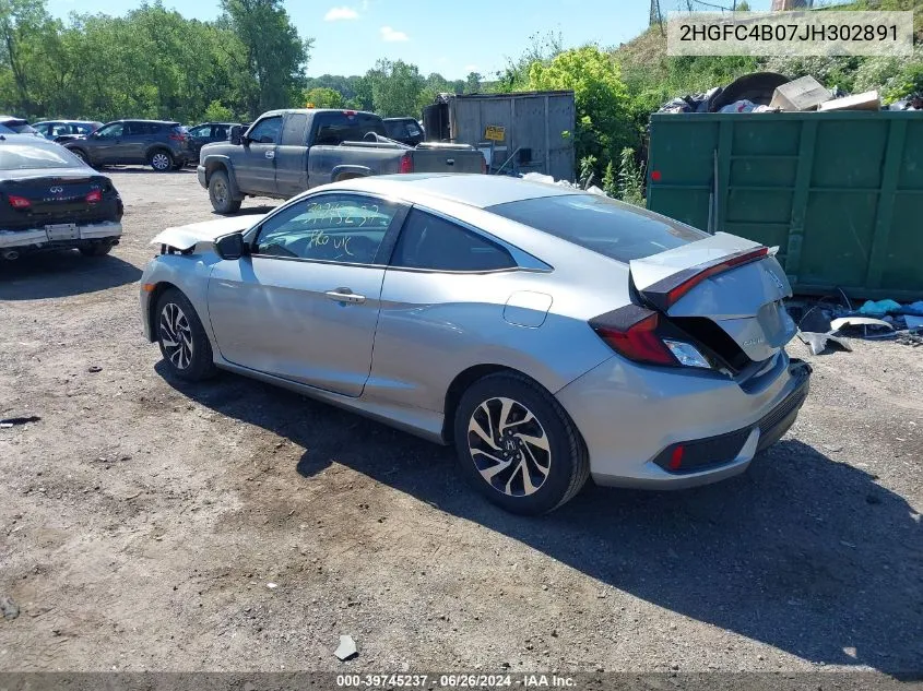 2018 Honda Civic Lx-P VIN: 2HGFC4B07JH302891 Lot: 39745237