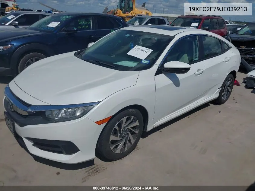 19XFC2F79JE039213 2018 Honda Civic Ex