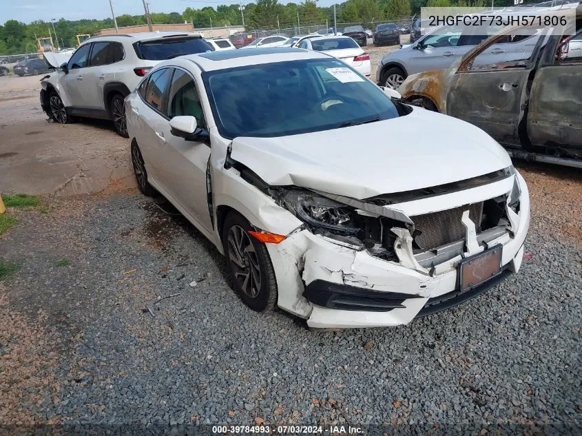 2HGFC2F73JH571806 2018 Honda Civic Ex