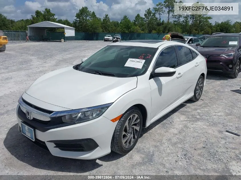 19XFC2F76JE034891 2018 Honda Civic Ex