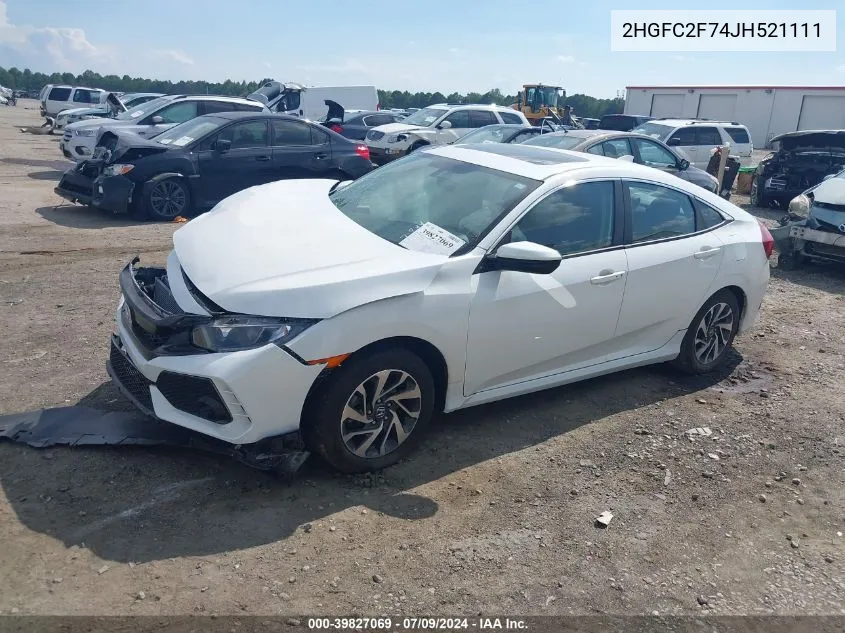 2HGFC2F74JH521111 2018 Honda Civic Ex