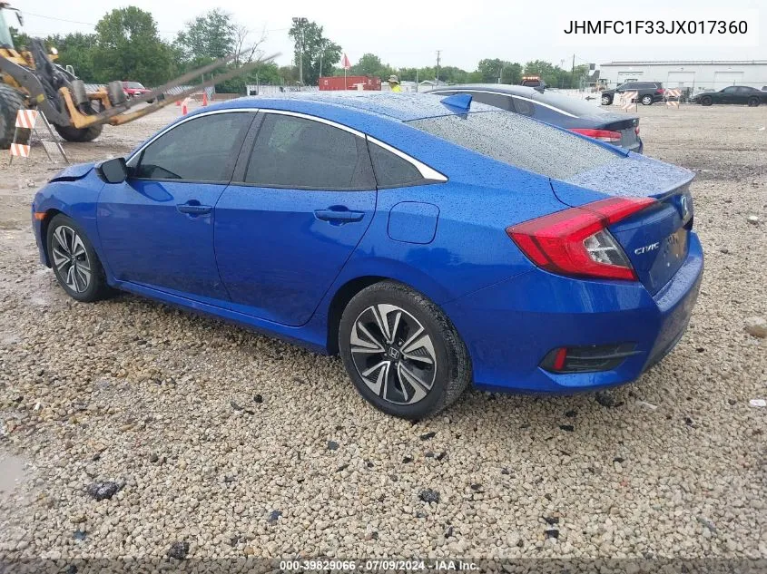 JHMFC1F33JX017360 2018 Honda Civic Ex-T