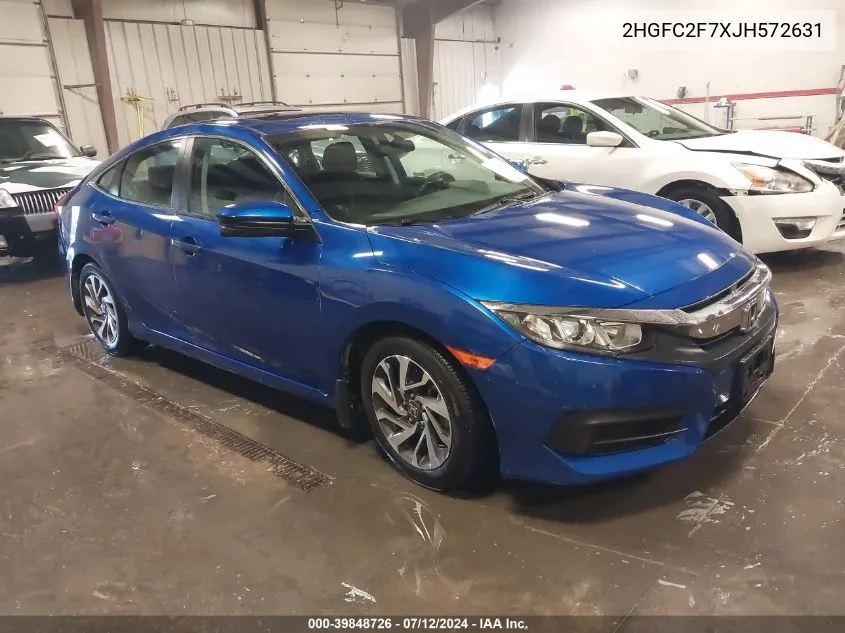 2HGFC2F7XJH572631 2018 Honda Civic Ex