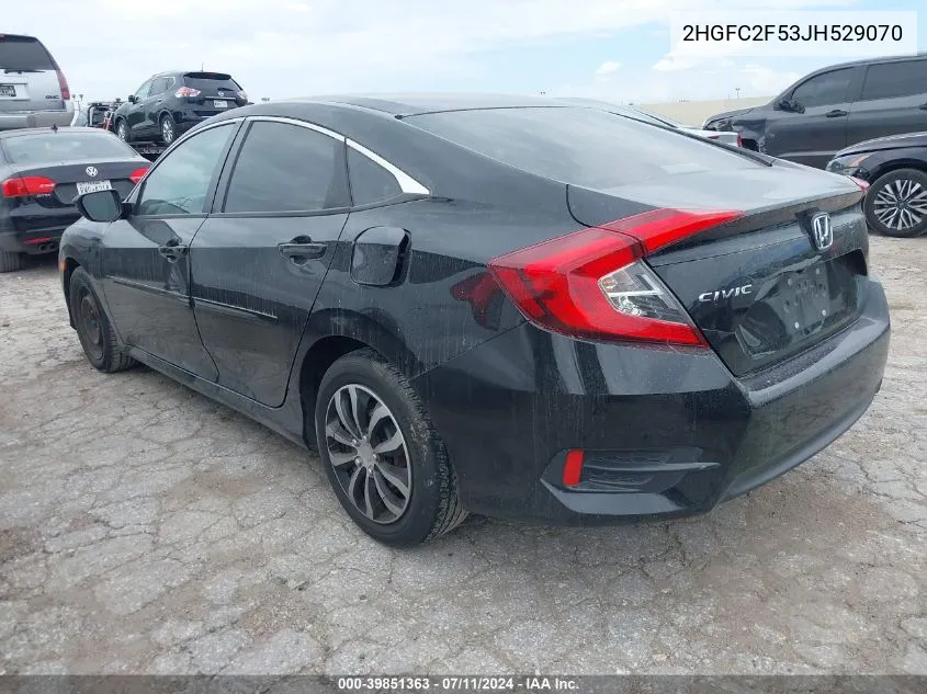 2018 Honda Civic Lx VIN: 2HGFC2F53JH529070 Lot: 39851363