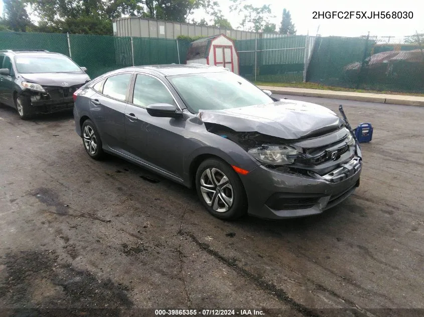 2018 Honda Civic Lx VIN: 2HGFC2F5XJH568030 Lot: 39865355