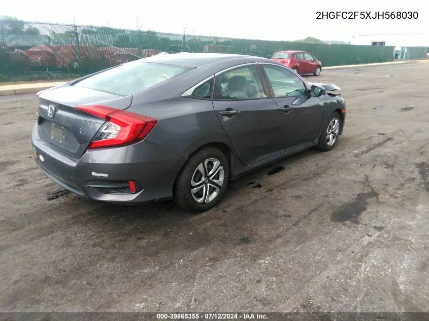 2HGFC2F5XJH568030 2018 Honda Civic Lx