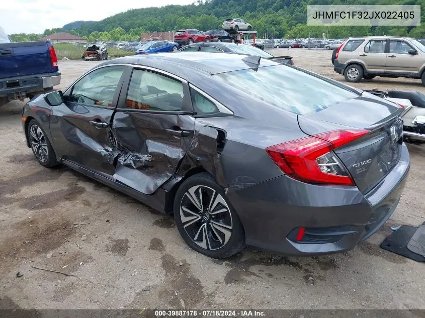 2018 Honda Civic Ex-T VIN: JHMFC1F32JX022405 Lot: 39887178