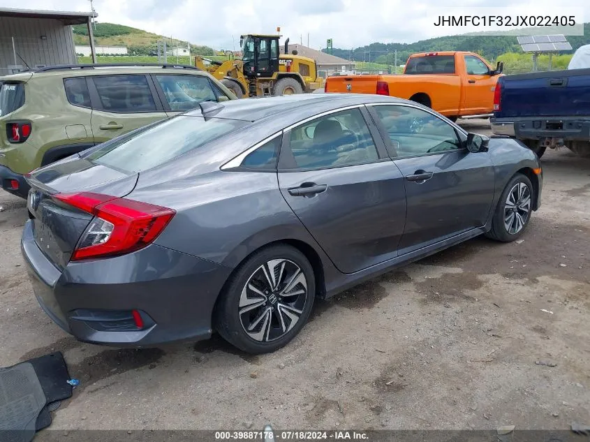 2018 Honda Civic Ex-T VIN: JHMFC1F32JX022405 Lot: 39887178