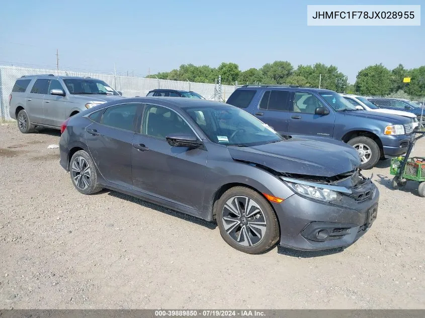 2018 Honda Civic Ex-L VIN: JHMFC1F78JX028955 Lot: 39889850