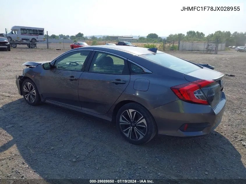 2018 Honda Civic Ex-L VIN: JHMFC1F78JX028955 Lot: 39889850