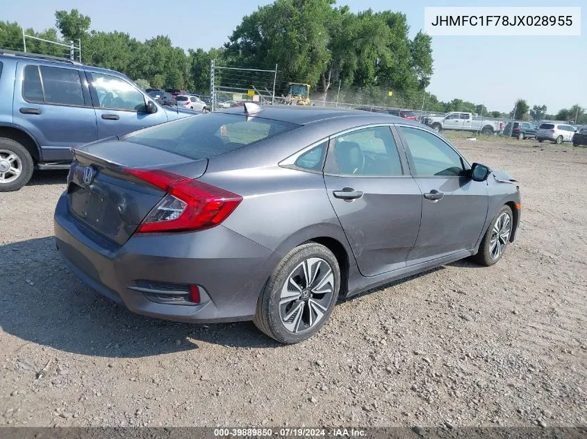 2018 Honda Civic Ex-L VIN: JHMFC1F78JX028955 Lot: 39889850