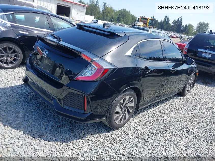 SHHFK7H24JU418193 2018 Honda Civic Lx