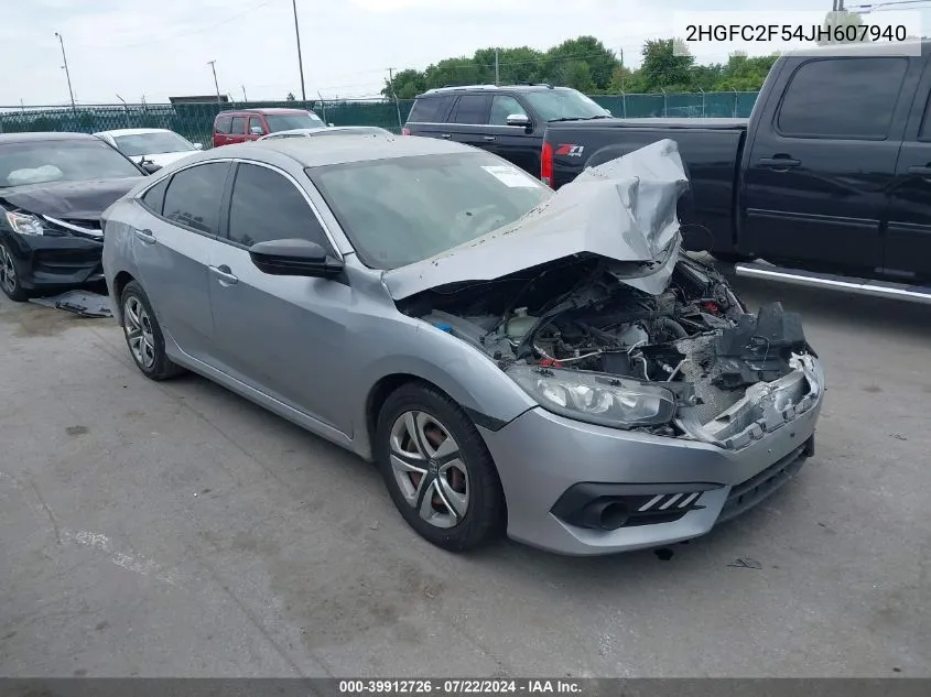 2HGFC2F54JH607940 2018 Honda Civic Lx