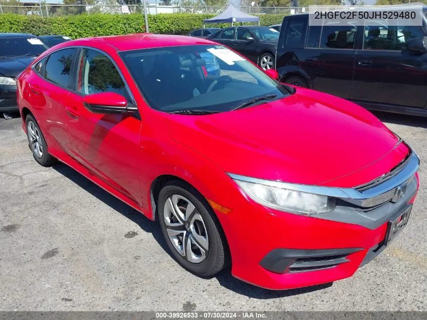 2018 Honda Civic Lx VIN: 2HGFC2F50JH529480 Lot: 39926533