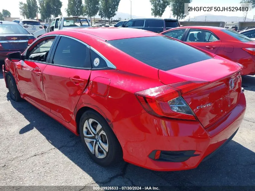 2018 Honda Civic Lx VIN: 2HGFC2F50JH529480 Lot: 39926533