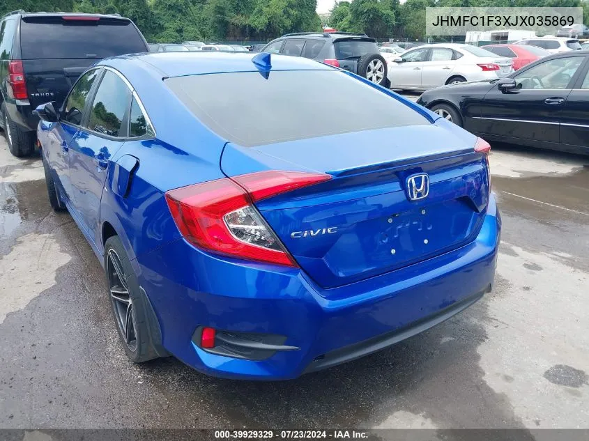 2018 Honda Civic Ex-T VIN: JHMFC1F3XJX035869 Lot: 39929329