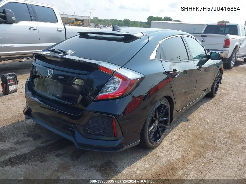 SHHFK7H57JU416884 2018 Honda Civic Ex