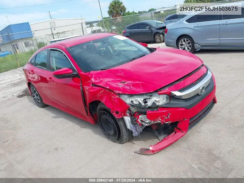 2018 Honda Civic Lx VIN: 2HGFC2F56JH503675 Lot: 39943148