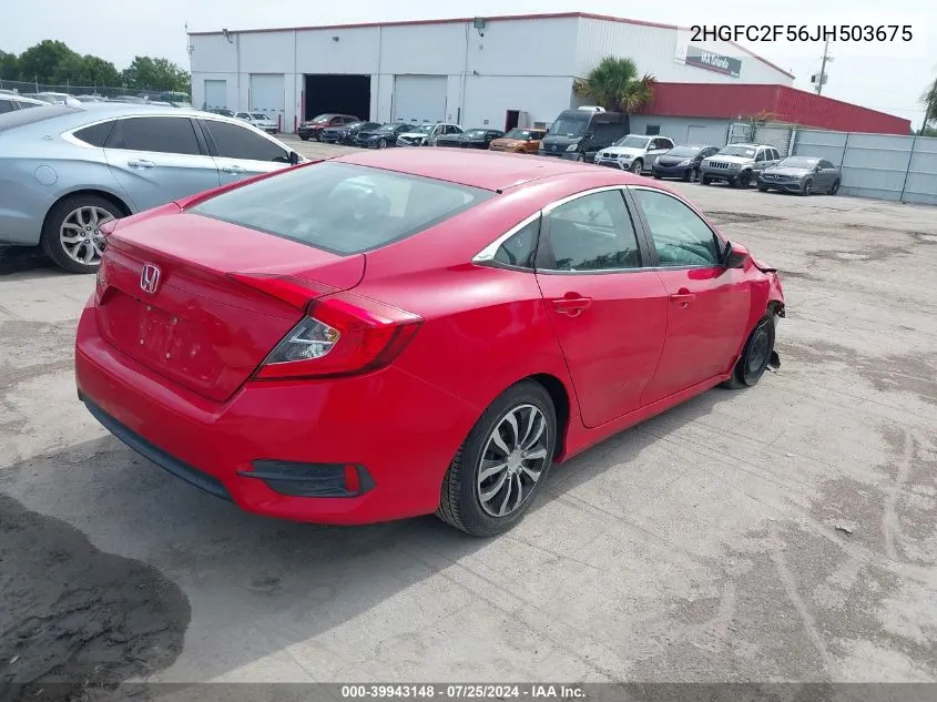 2018 Honda Civic Lx VIN: 2HGFC2F56JH503675 Lot: 39943148