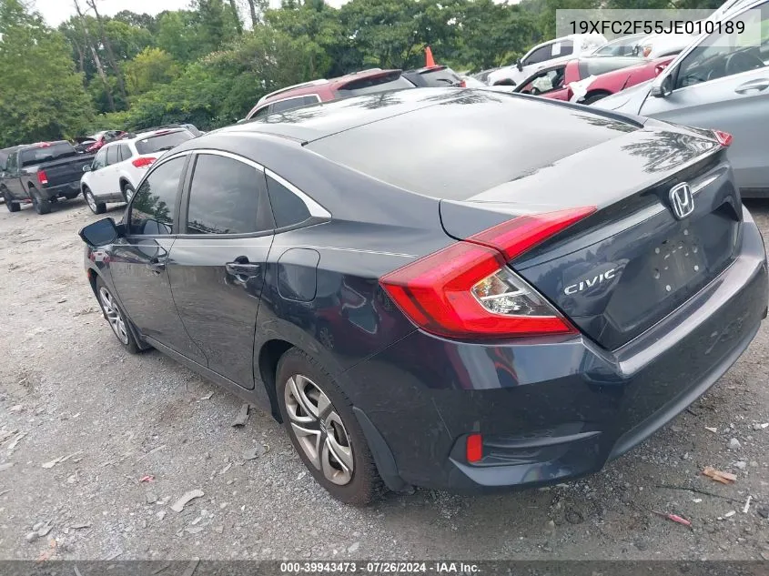 19XFC2F55JE010189 2018 Honda Civic Lx