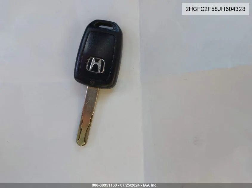 2HGFC2F58JH604328 2018 Honda Civic Lx